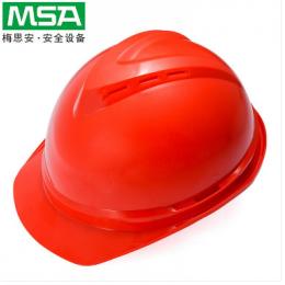 MSA/梅思安 V-Gard500 PE豪華型有孔安全帽 一指鍵帽襯