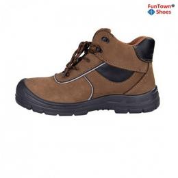 范特仕Funtownshoes 6206P 中幫棕色 防砸防滑防靜電防穿刺安全鞋