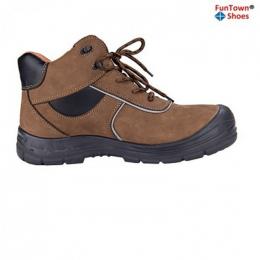 范特仕Funtownshoes 6206P 中幫棕色 防砸防滑防靜電防穿刺安全鞋