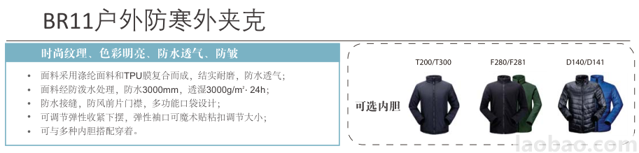 Lakeland雷克蘭BR11戶外防寒外夾克防水防風(fēng)透氣多功能口
